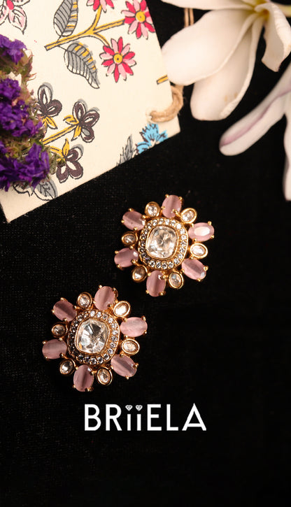 BLUSH RADIANCE POLKI EARRINGS